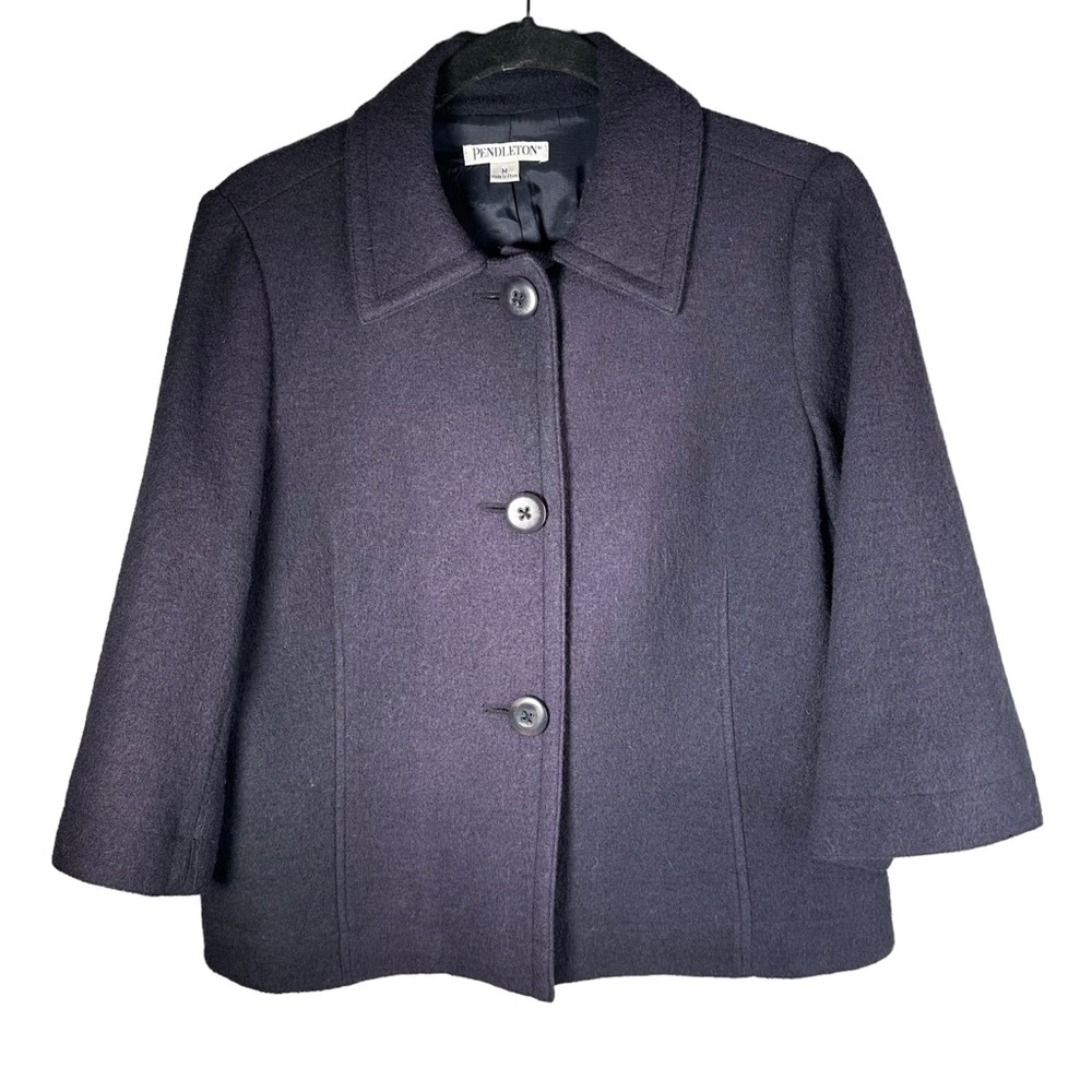 Pendleton Wool Coat Blue Size Medium - image 3